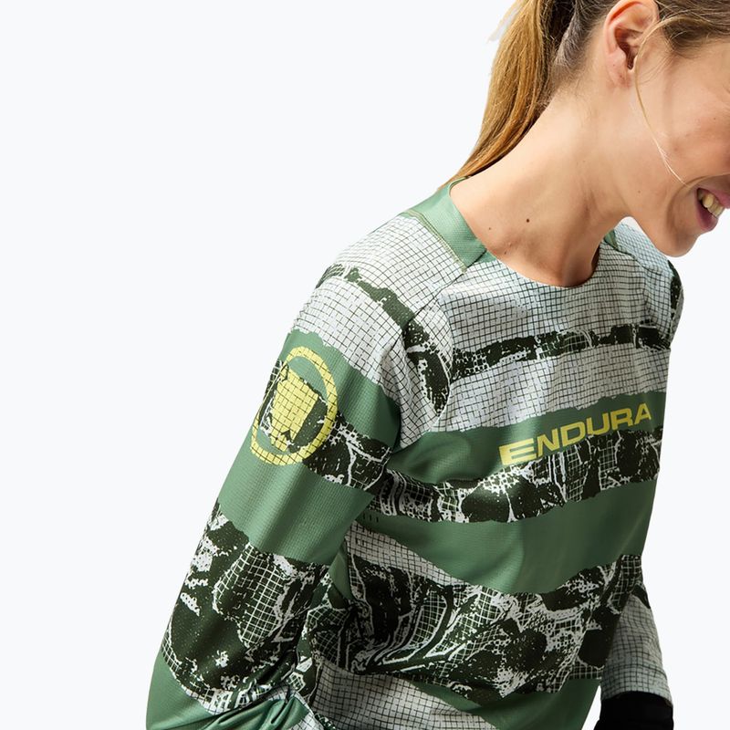 Longsleeve de ciclism pentru femei Endura Patchwork Ltd W machair green 5