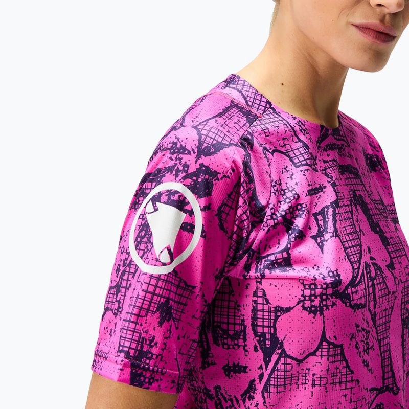 Tricou de ciclism pentru femei Endura Grid Floral Ltd W pink pop 6