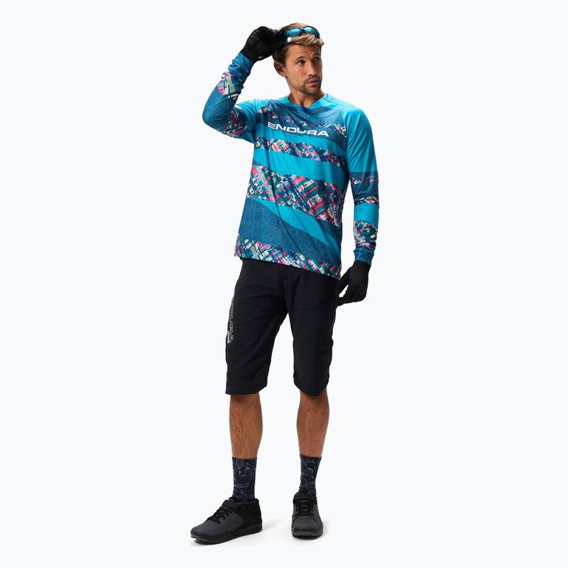 Longsleeve de ciclism pentru bărbați  Endura Patchwork Ltd Printed barra blue 2