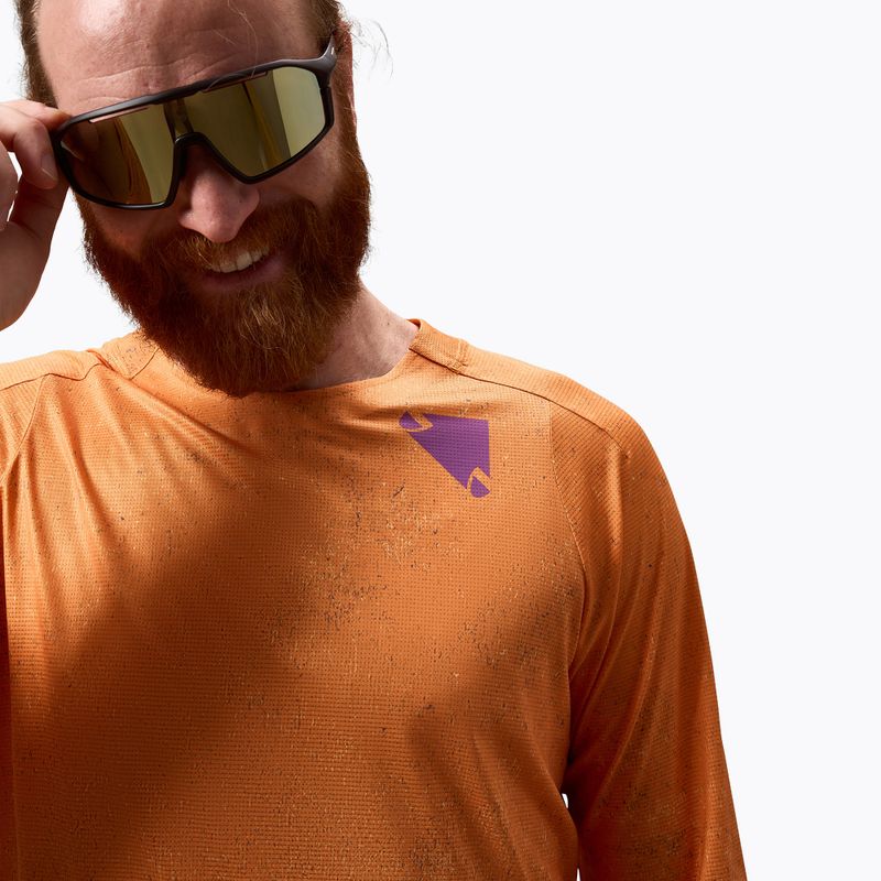 Longsleeve de ciclism pentru bărbați Endura Singletrack Print end orange 4