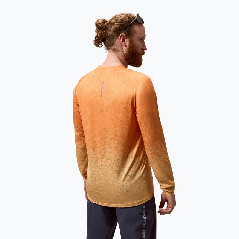 Longsleeve de ciclism pentru bărbați Endura Singletrack Print end orange 5