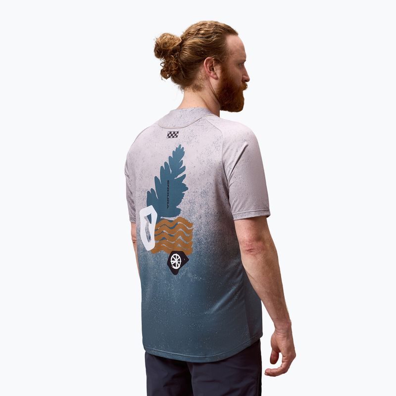 Tricou de ciclism pentru bărbați Endura Singletrack Print titanium 3