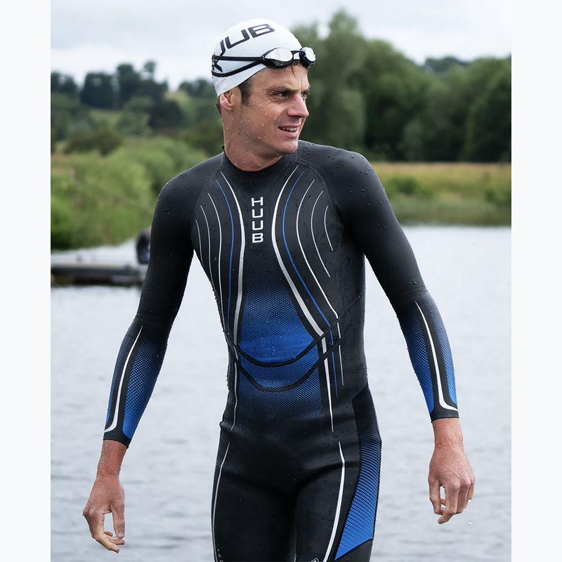 Costum de triatlon pentru bărbați HUUB Agilis II Back Zip 3.5 metallic blue 3