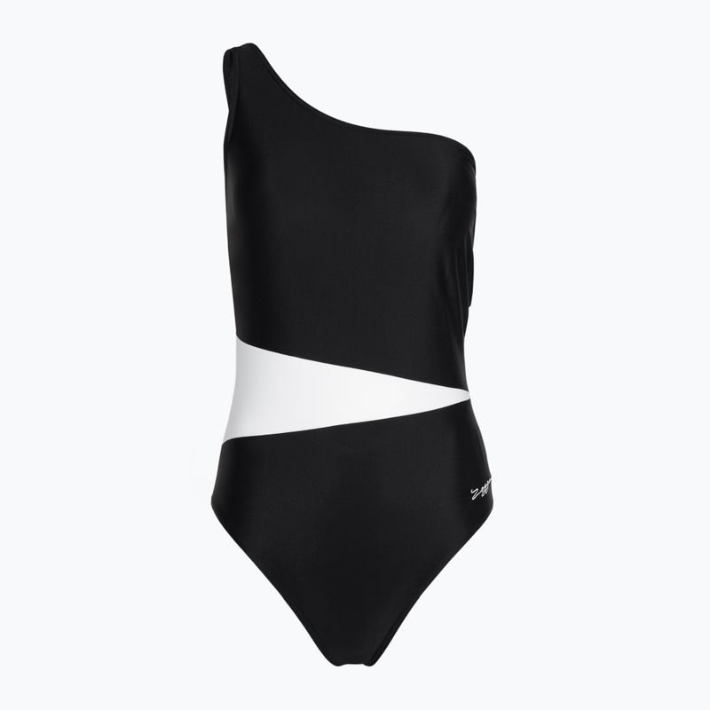 Costum de baie o singură piesă pentru femei Zoggs Lattice One Shoulder albastru / alb