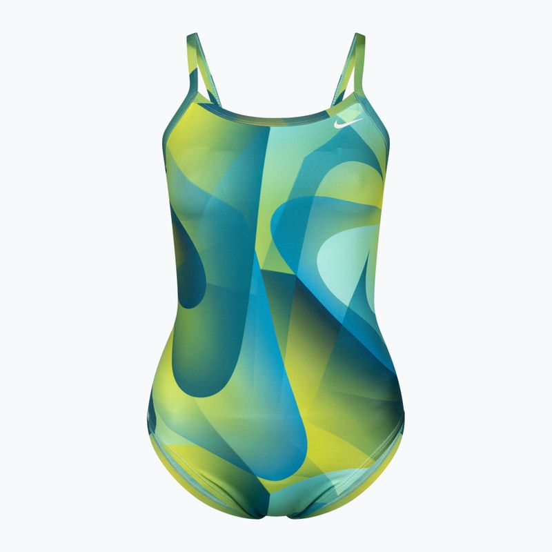 Costume de baie Nike Spectrum pentru femei, dintr-o bucată, verde/albastru NESSA019