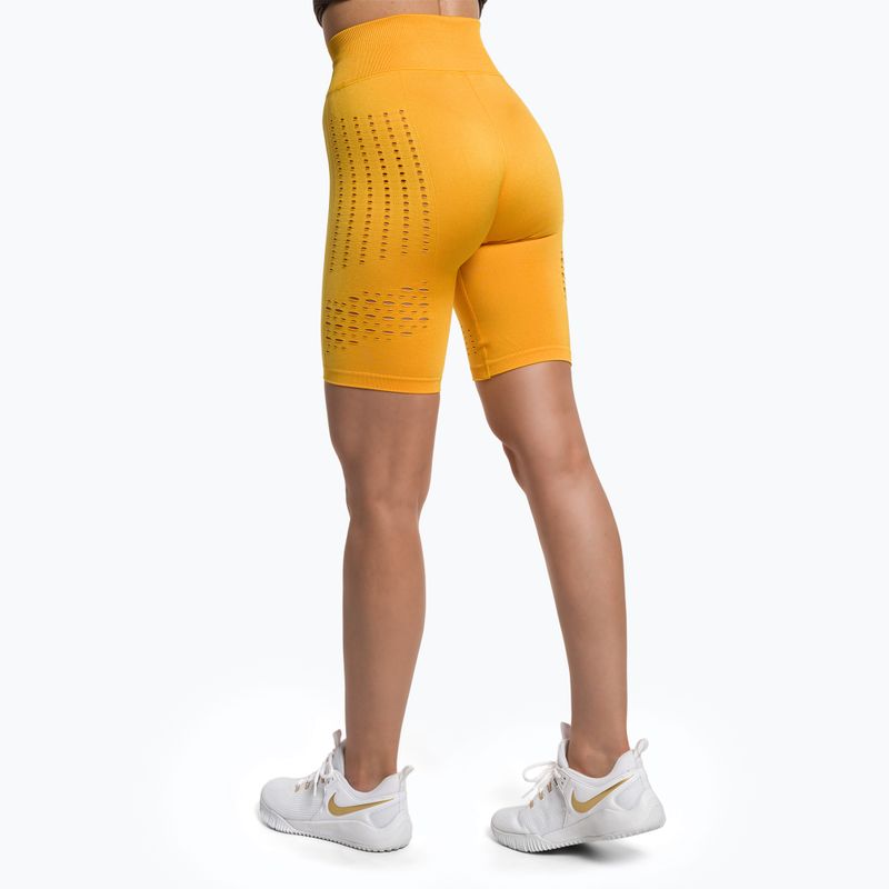 Pantaloni scurți de antrenament Gymshark Flawless Shine Seamless Seamless saffron/galben pentru femei Gymshark 3