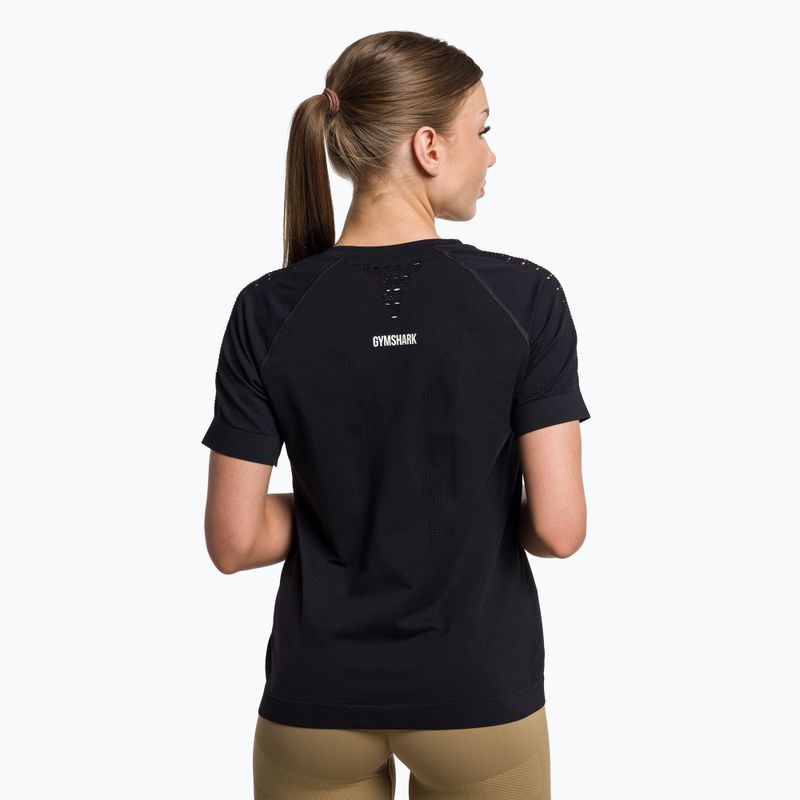 Tricou de antrenament pentru femei Gymshark Energy Seamless negru 3
