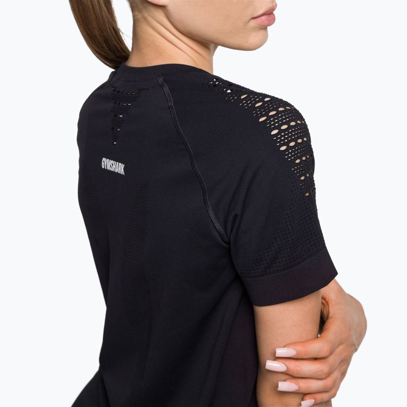 Tricou de antrenament pentru femei Gymshark Energy Seamless negru 4