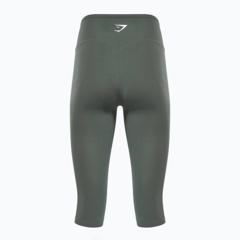 Colanți de antrenament pentru femei Gymshark Training Cropped obsidian / green 2