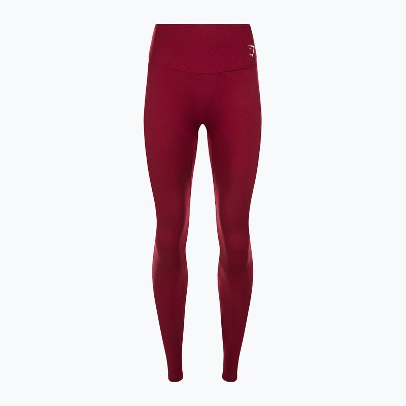 Jambiere Gymshark Training Full Lenght pentru femei burgundy/alb 5