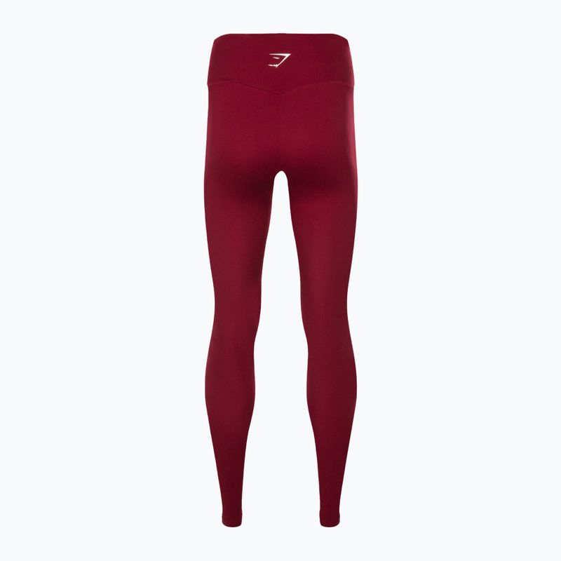 Jambiere Gymshark Training Full Lenght pentru femei burgundy/alb 6