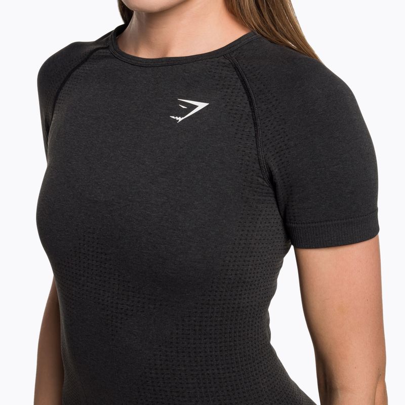 Tricou de antrenament pentru femei Gymshark Vital Seamless negru/marl 4