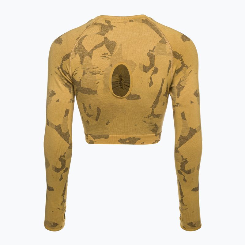 Jambiere de antrenament pentru femei Gymshark Adapt Camo Savanna Seamless galben indian 6