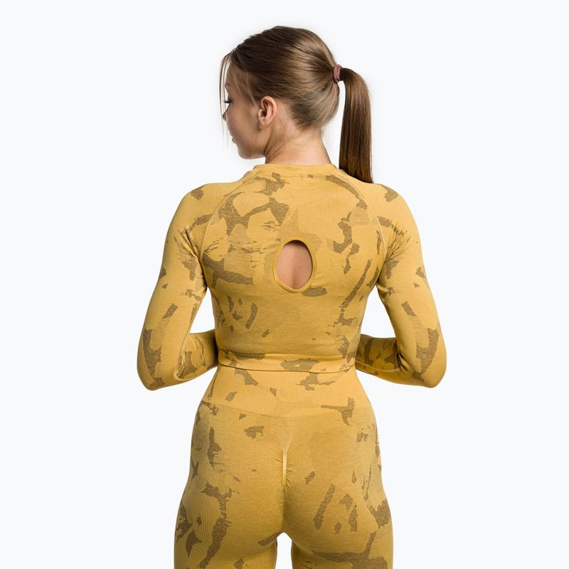 Jambiere de antrenament pentru femei Gymshark Adapt Camo Savanna Seamless galben indian 3
