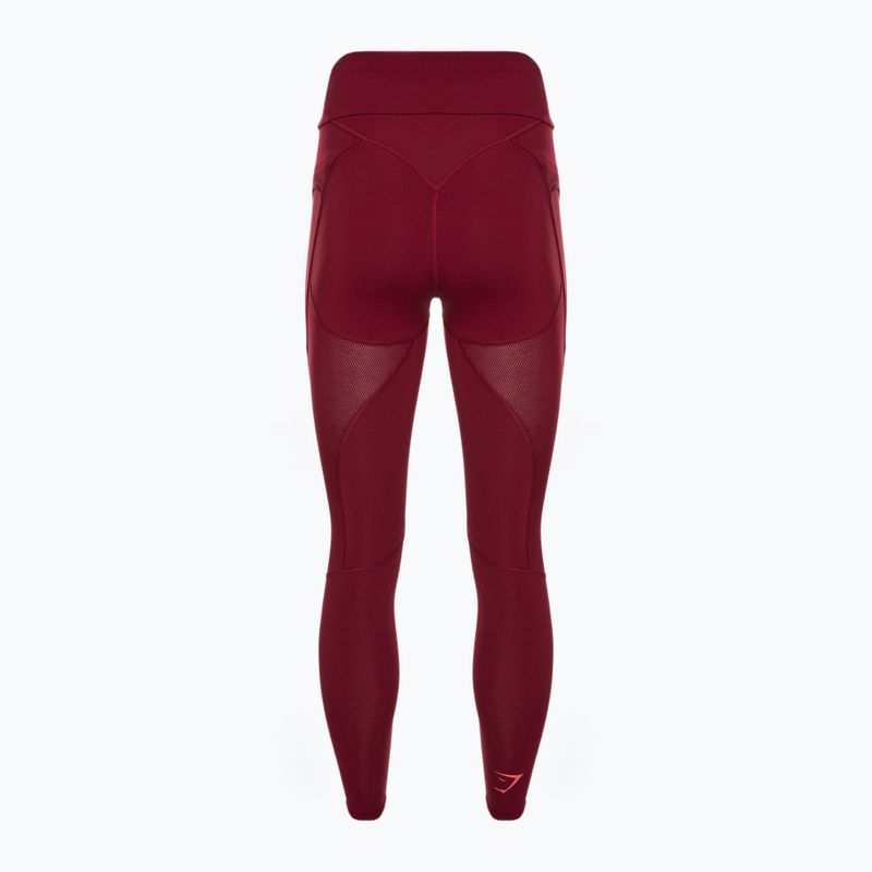 Jambiere de antrenament pentru femei Gymshark Pulse Pulse roșu burgundia 7