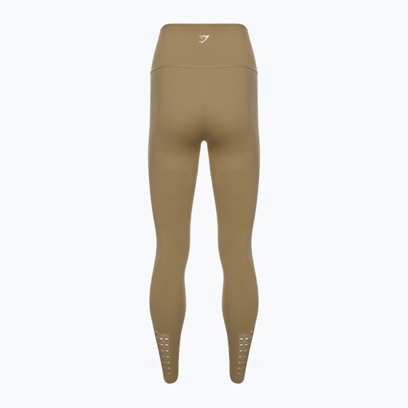 Jambiere de antrenament pentru femei Gymshark Energy Seamless biscuiți maro/alb 6