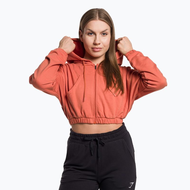 Hanorac de antrenament pentru femei Gymshark KK Twins KK Twins Zip Up Crop portocaliu