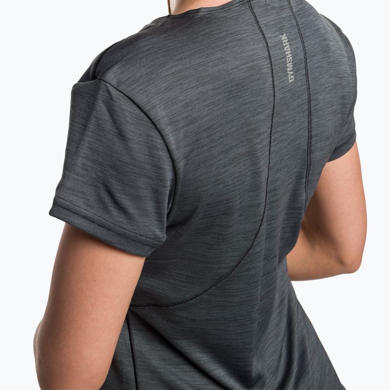 Tricou de alergare Gymshark Running Top SS pentru femei de culoare închisă/gri pentru antrenament 4