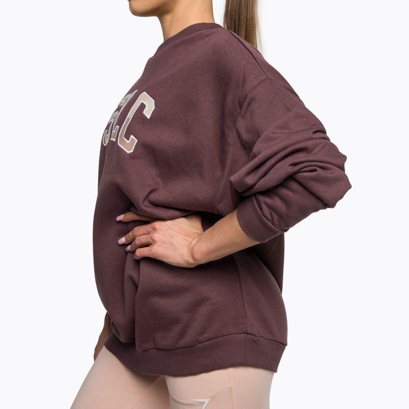Hanorac de antrenament pentru femei Gymshark Gfx Gslc Oversized maro 4