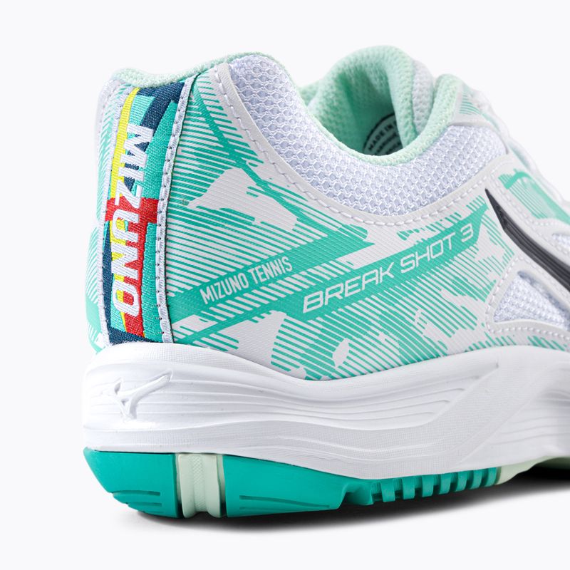 Pantofi de tenis pentru femei Mizuno Break Shot 3 AC alb și verde 61GA212623 7