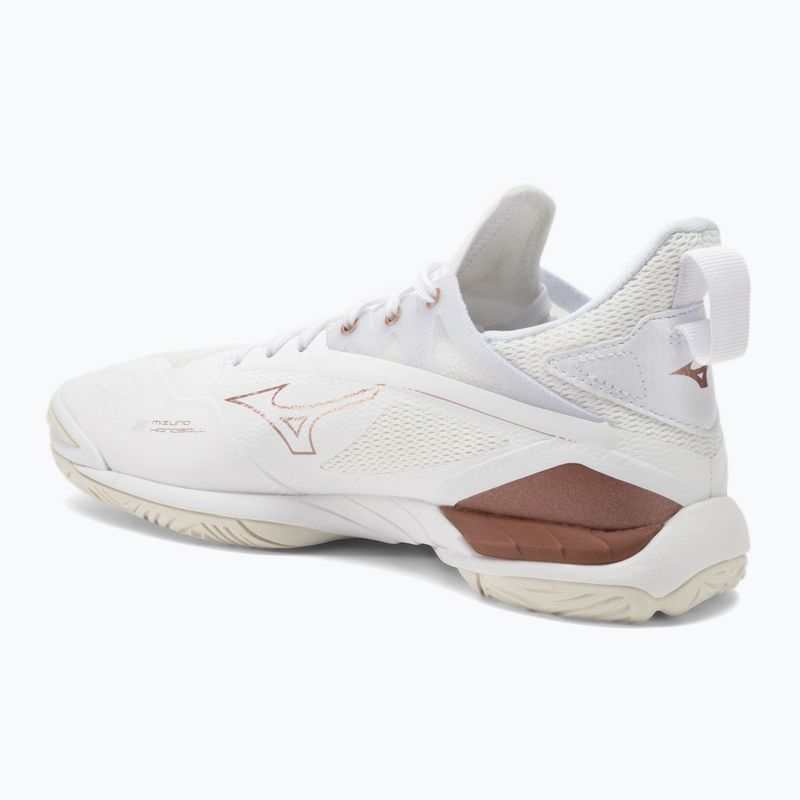 Încălțăminte de handbal pentru femei Mizuno Wave Mirage 4 white/rose/snow white 3