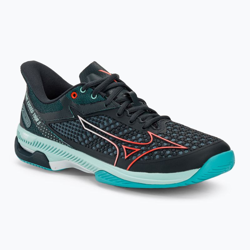 Încălțăminte de tenis pentru bărbați Mizuno Wave Exceed Tour 5 AC collegiate blue/soleil/tanager turquoise