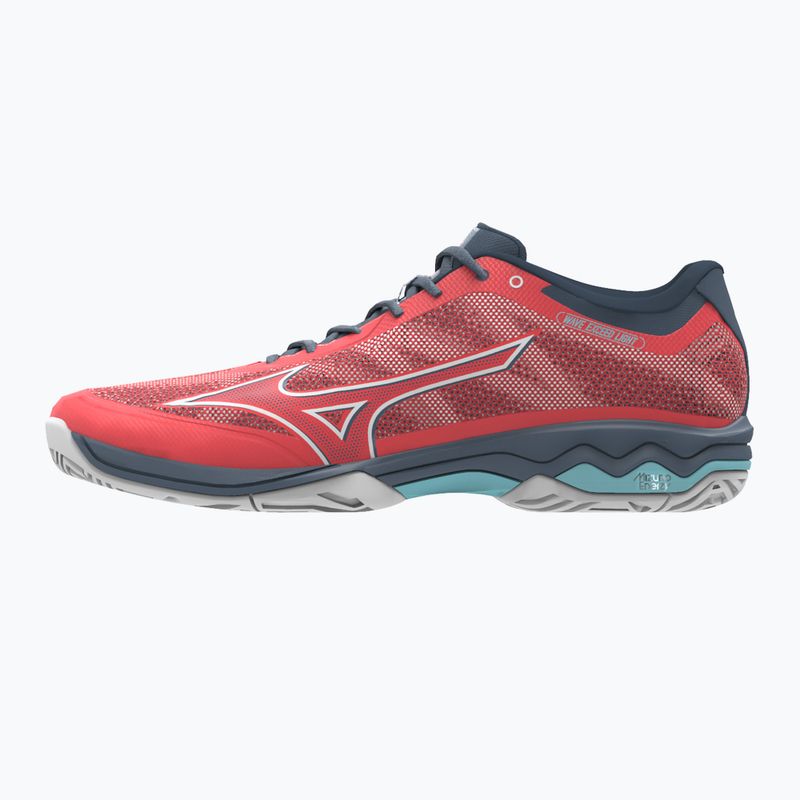 Pantofi de tenis pentru femei Mizuno Wave Exceed Light CC Fierry Coral 2/White/China Blue 61GC222158 10