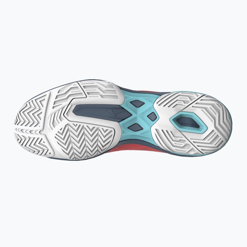 Pantofi de tenis pentru femei Mizuno Wave Exceed Light CC Fierry Coral 2/White/China Blue 61GC222158 14