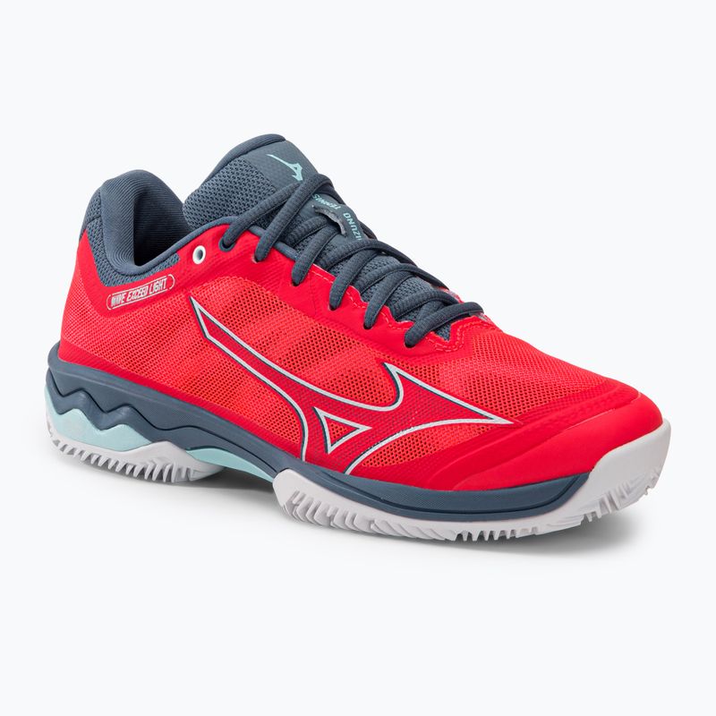 Pantofi de tenis pentru femei Mizuno Wave Exceed Light CC Fierry Coral 2/White/China Blue 61GC222158