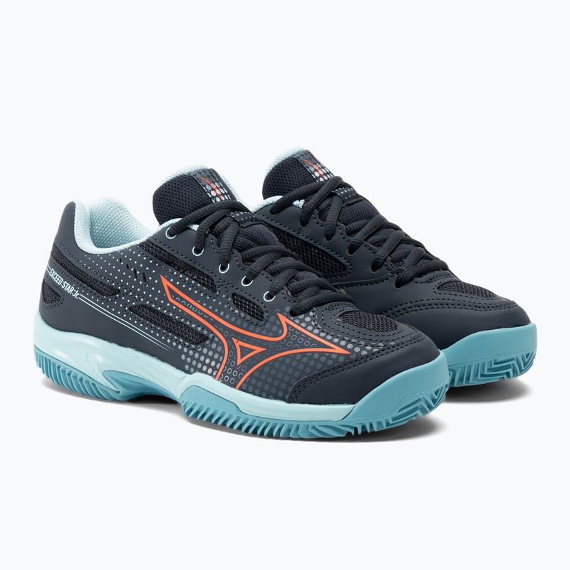Încălțăminte de tenis pentru copii Mizuno Exceed Star CC collegiate blue/soleil/tanager/turquoise 4