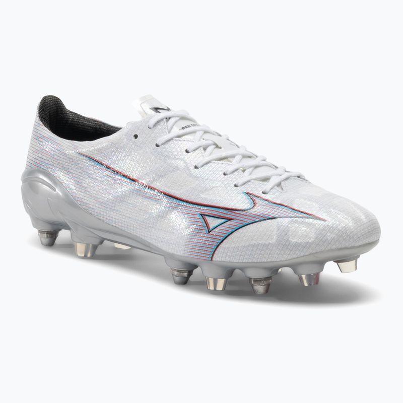 Cizme de fotbal pentru bărbați Mizuno Alpha JP Mix alb/roșu aprins/ 801 c