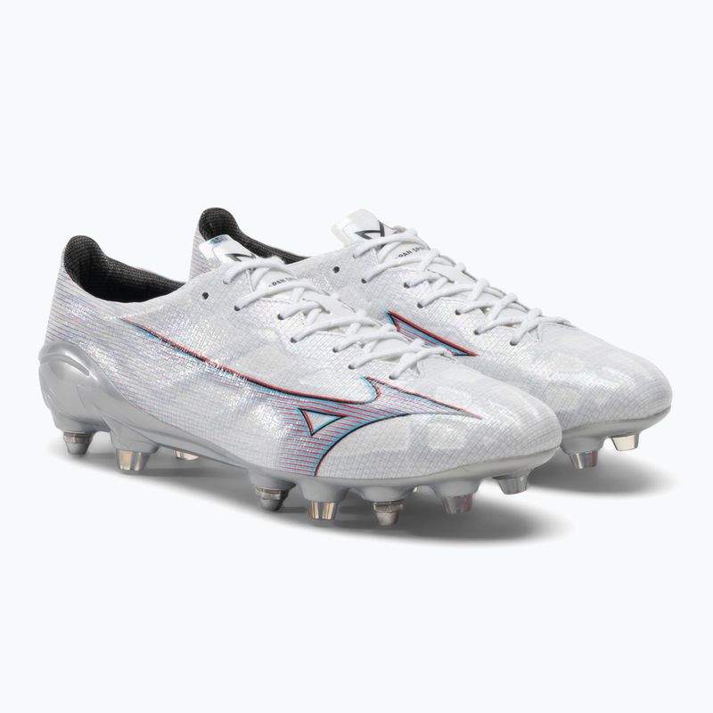 Cizme de fotbal pentru bărbați Mizuno Alpha JP Mix alb/roșu aprins/ 801 c 4