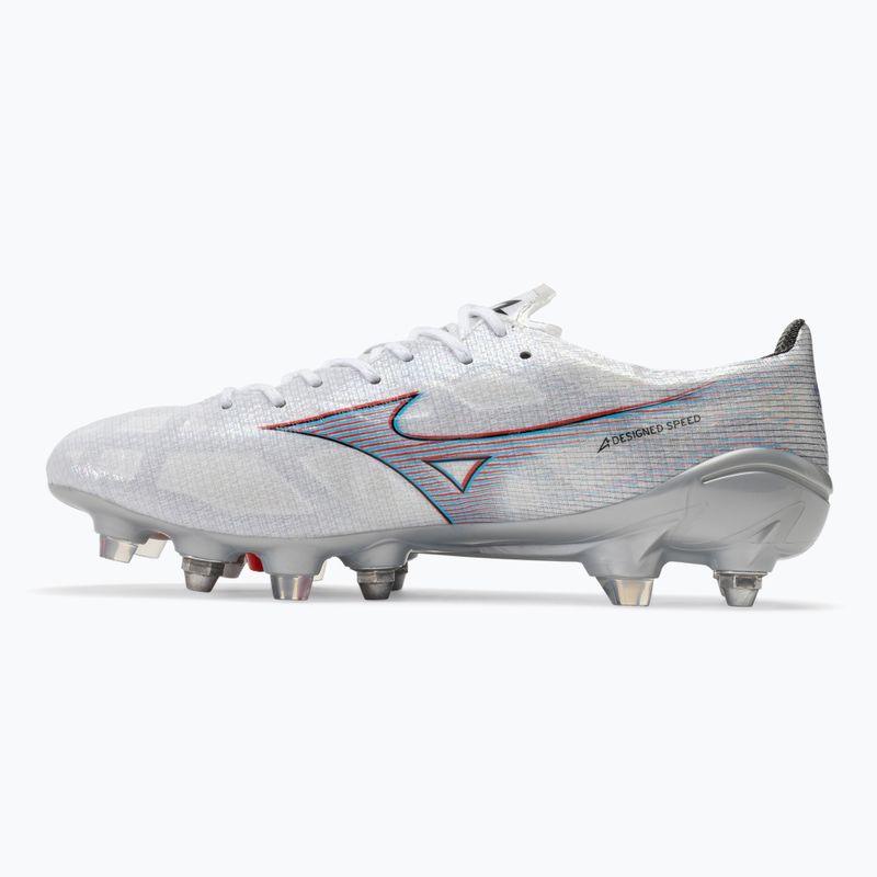 Cizme de fotbal pentru bărbați Mizuno Alpha JP Mix alb/roșu aprins/ 801 c 10