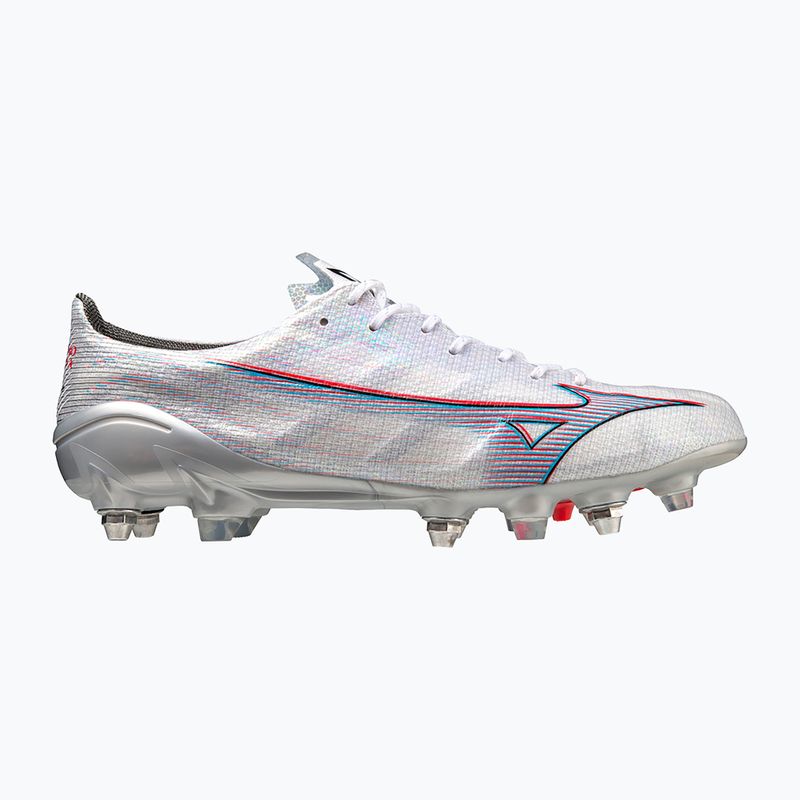 Cizme de fotbal pentru bărbați Mizuno Alpha JP Mix alb/roșu aprins/ 801 c 13