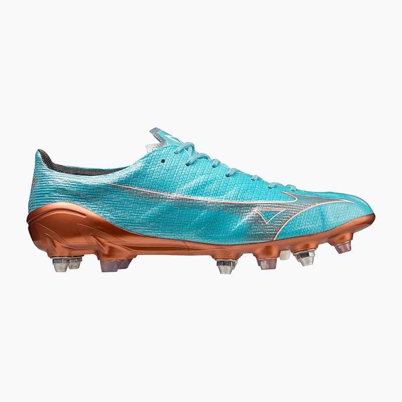 Cizme de fotbal pentru bărbați Mizuno Alpha JP Mix albastru curacao/snow white/redbsatin 13