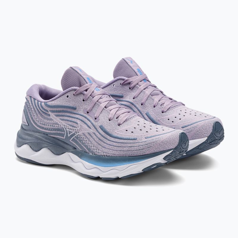 Pantofi de alergare pentru femei Mizuno Wave Skyrise 4 wisteria/alb/alb/chinablu 5