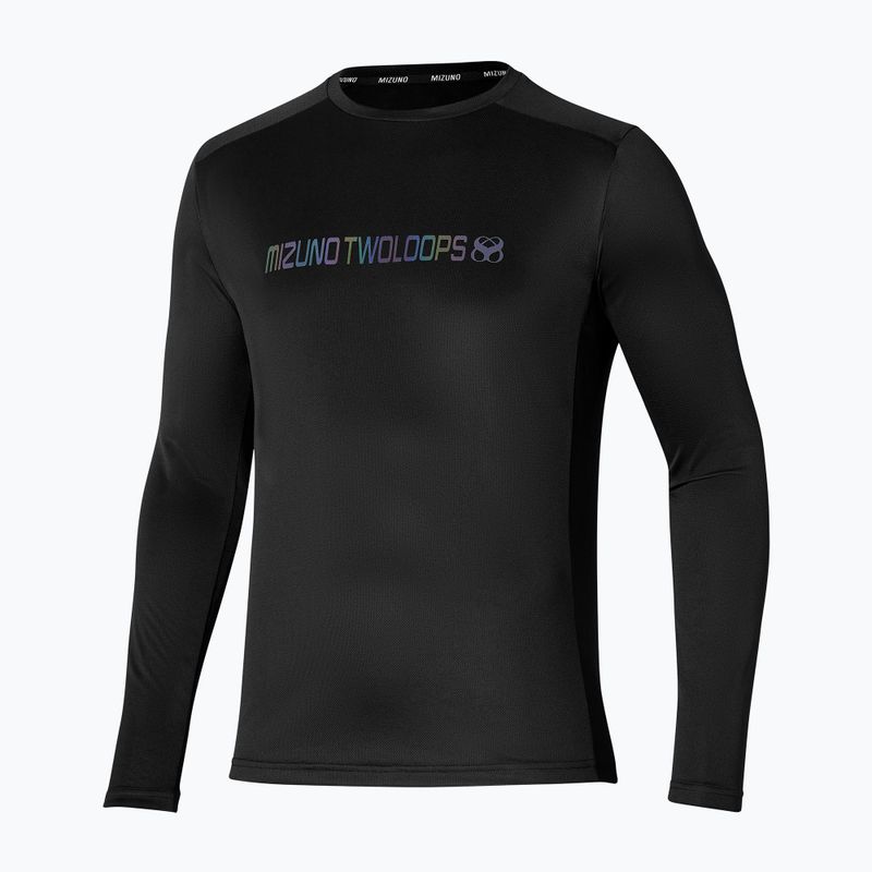 Longsleeve de alergat pentru bărbați Mizuno Two Loops 8 Tee black