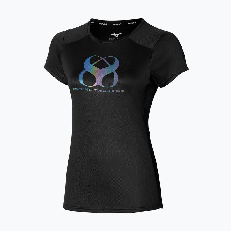 Mizuno Two Loops 8 Tee negru pentru femei
