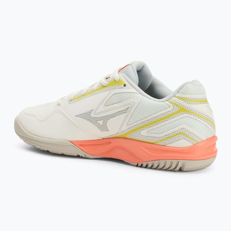 Încălțăminte de tenis pentru femei Mizuno Break Shot 4 AC snow white/ neon flame/ ghost gray 3