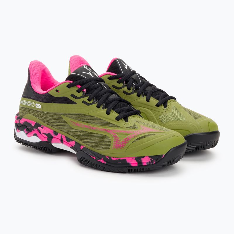 Pantofi de padel Mizuno Wave Exceed Light 2 Padel pentru femei calliste verde / roz glo / negru 4