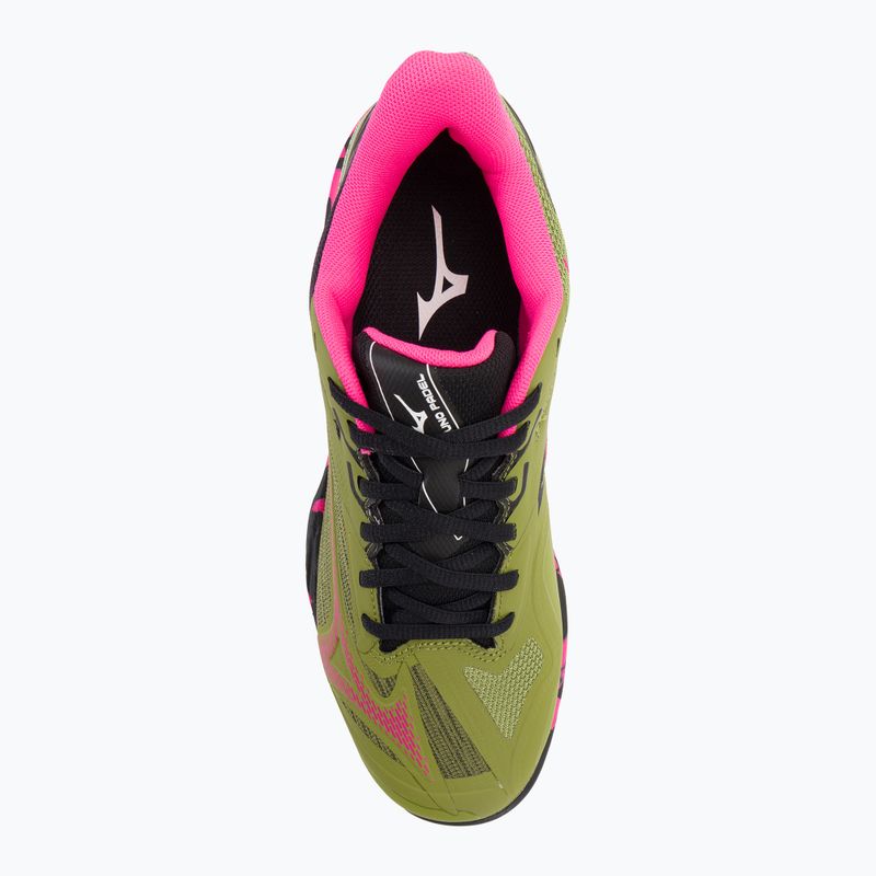 Pantofi de padel Mizuno Wave Exceed Light 2 Padel pentru femei calliste verde / roz glo / negru 6