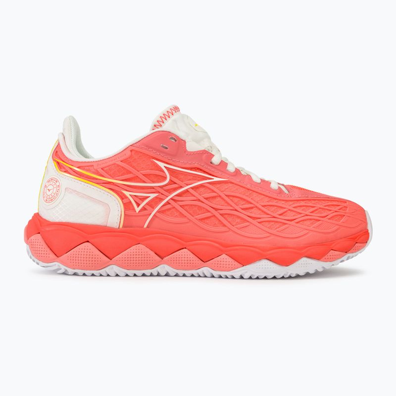 Încălțăminte de tenis pentru femei Mizuno Wave Enforce Tour CC candy coral/snow white/neon flame 2