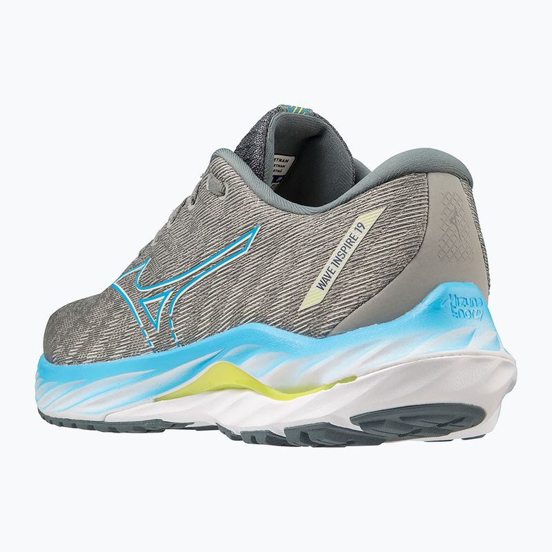 Încălțăminte de alergare pentru bărbați Mizuno Wave Inspire 19 ggray/jet blue/bolt2neon 9