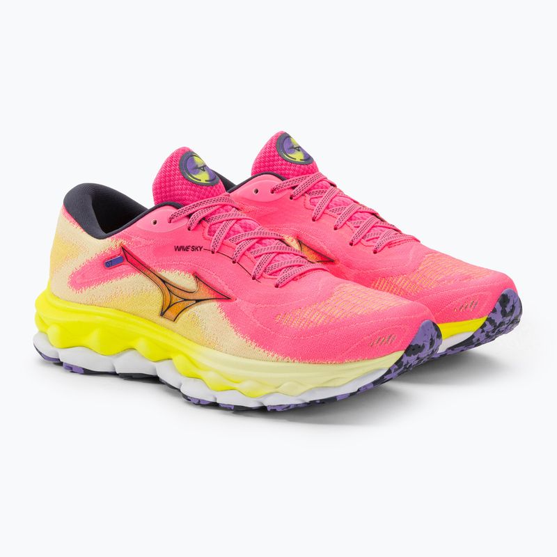 Pantofi de alergare pentru femei Mizuno Wave Sky 7 highvpink/ombre blue/bolt2neon 5