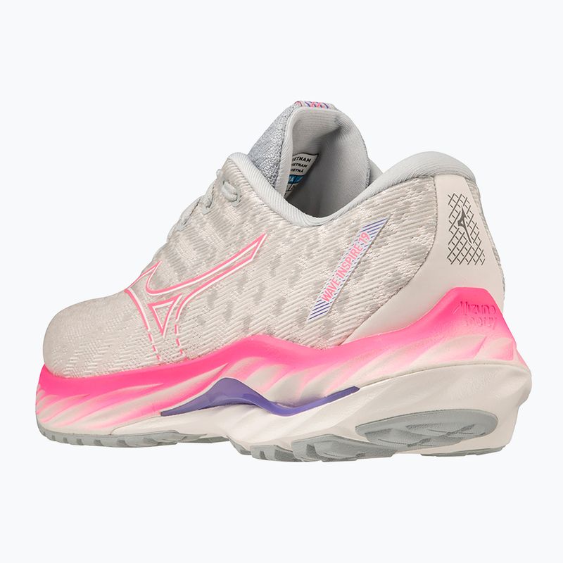 Încălțăminte de alergare pentru femei Mizuno Wave Inspire 19 snow white/ hi vis pink/ purple punch 12