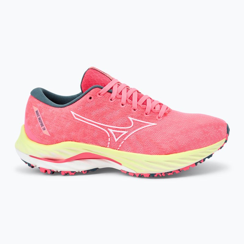 Încălțăminte de alergare pentru femei Mizuno Wave Inspire 19 hi vis pink/ snow white/ luminous 2