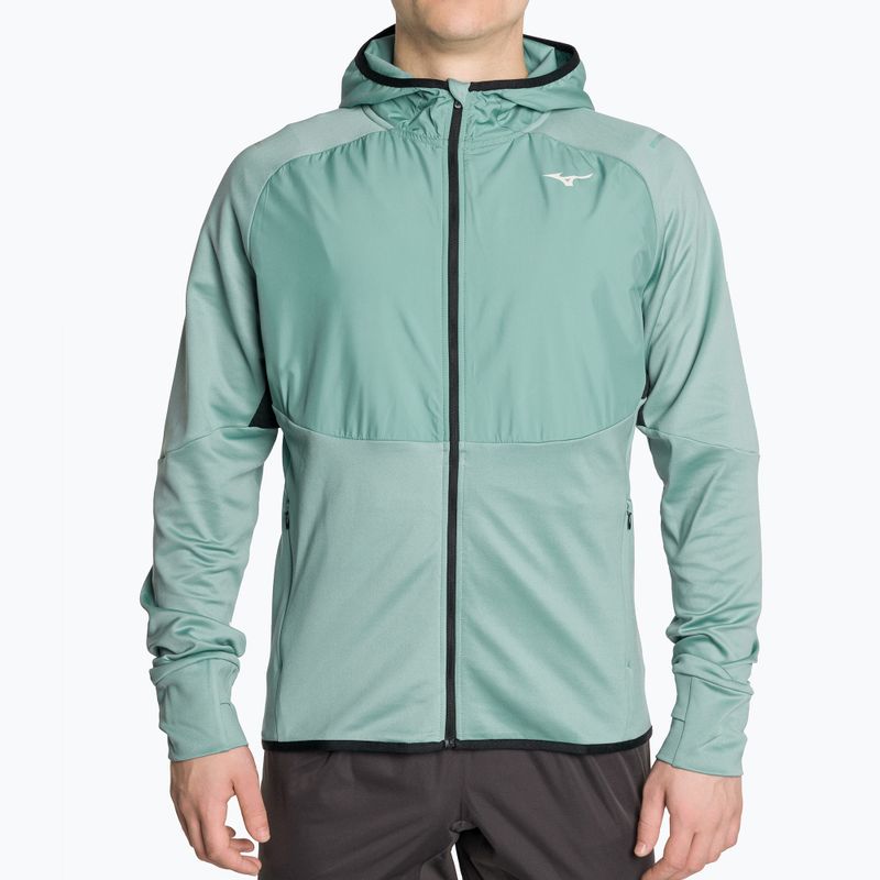Jachetă de alergat pentru bărbați Mizuno Warmalite Hybrid FZ mineral blue/black