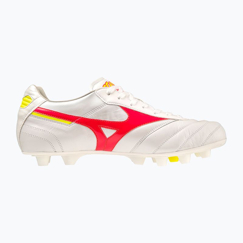 Mizuno Morelia II Elite MD ghete de fotbal pentru bărbați alb/flery coral2/bolt2 8