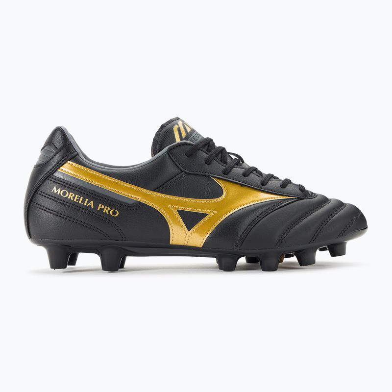 Mizuno Morelia II PRO MD ghete de fotbal pentru bărbați negru/aur/umbră întunecată 2