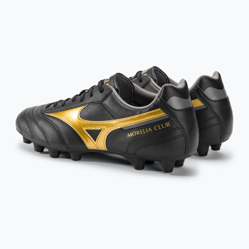 Mizuno Morelia II Club MD ghete de fotbal pentru bărbați negru/aur/umbră întunecată 4